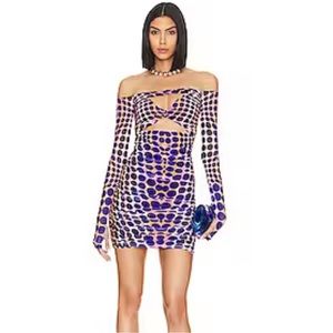 AFRM Violette Dress in Purple Multi Dot